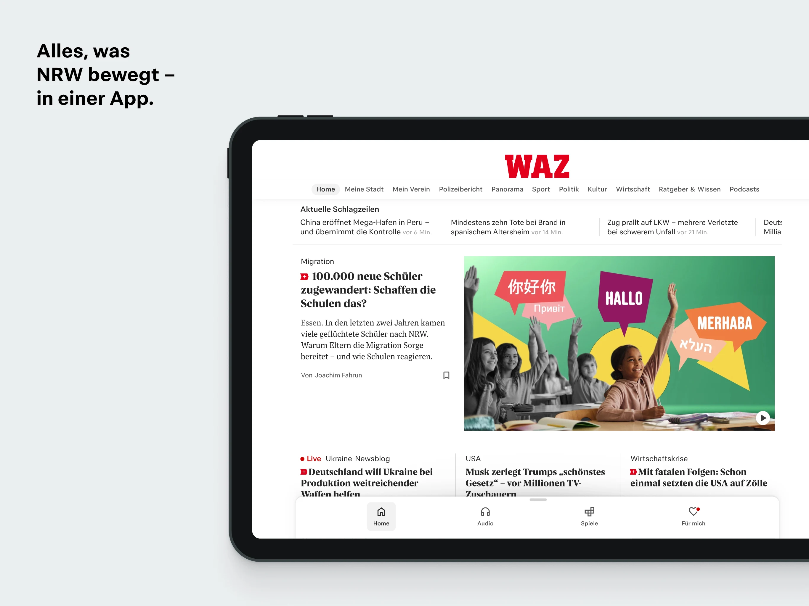 WAZ News screenshot